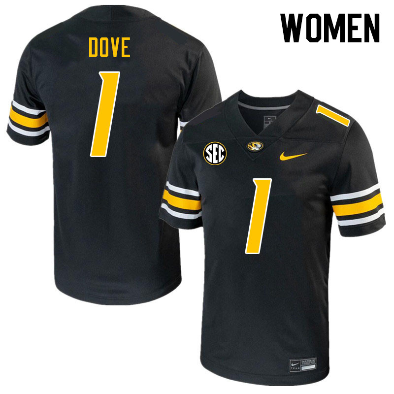 Women #1 Tauskie Dove Missouri Tigers College 2023 Football Stitched Jerseys Sale-Black